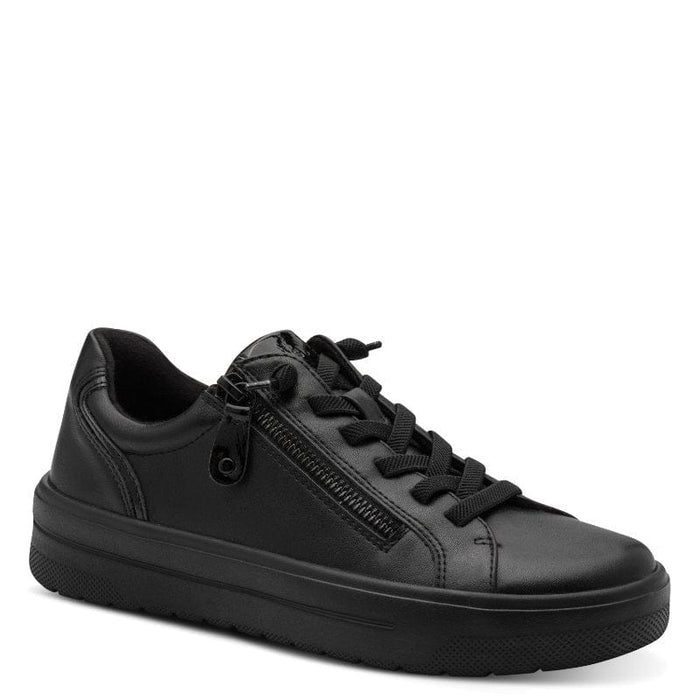 Jana Womens BLACK / 4UK Jana Womens Black Lace Up Fashion Trainer 8-23770-46