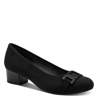 Jana Womens BLACK / 4UK Jana Womens Black Slip On Block Heels Shoes 8-22369-45