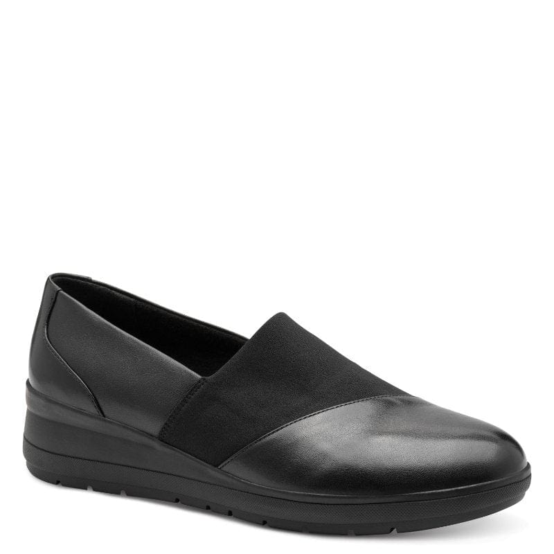 Jana Womens BLACK / 4UK Jana Womens Black Slip-On Leather Shoe 8-24700-45