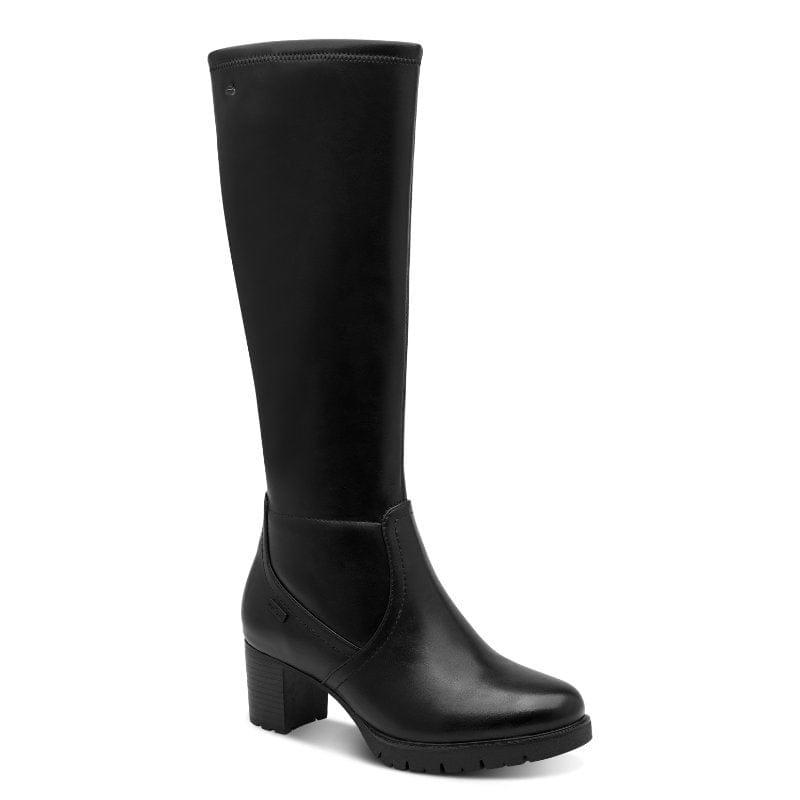 Jana Womens BLACK / 4UK Jana Womens Black Wide Fit Block Heel Knee Boot 8-26571-47