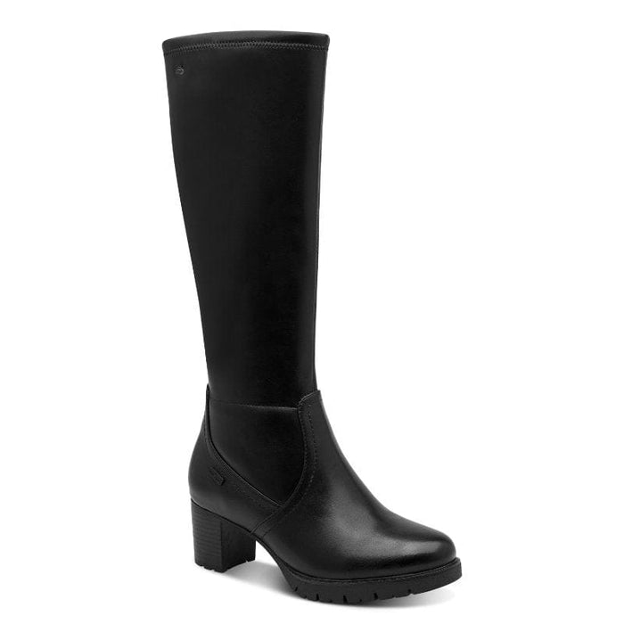 Jana Womens BLACK / 4UK Jana Womens Black Wide Fit Block Heel Knee Boot 8-26571-47