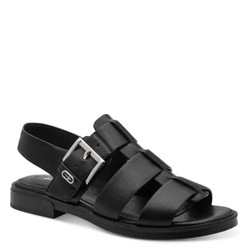 Jana Womens BLACK / 4UK Tamaris Womens Black Buckle Low Heel Sandal 1-28117-46