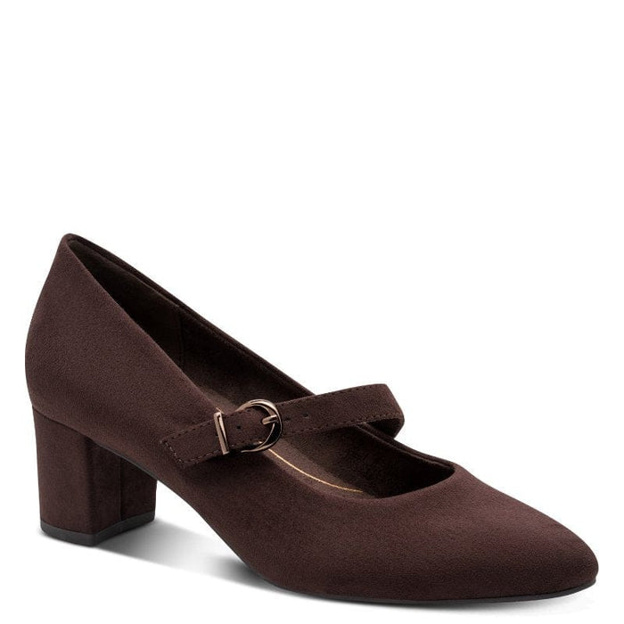 Jana Womens BROWN / 4UK Jana Womens Brown Block Heel Wide Fit Shoes 8-24461-47