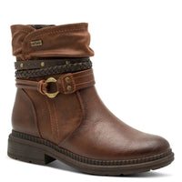 Jana Womens BROWN / 4UK Jana Womens Brown Side Zip Ankle Boot 8-25464-43