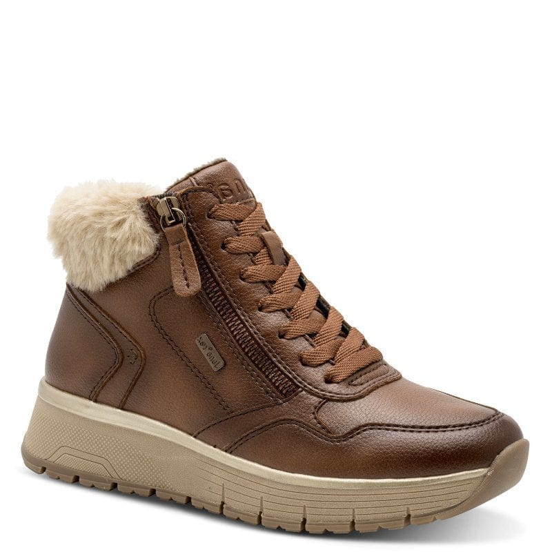 Jana Womens BROWN / 4UK Jana Womens Brown Side Zip Ankle Boot 8-26268-45