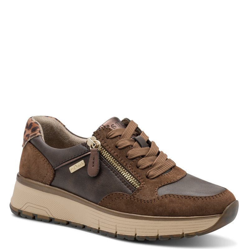 Jana Womens BROWN / 4UK Jana Womens Brown Side Zip Softline Fashion Trainer - 8-23762-45