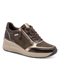 Jana Womens BROWN / 4UK Jana Womens Brown Wide Fit Side Zip Fashion Trainer 8-23789-47