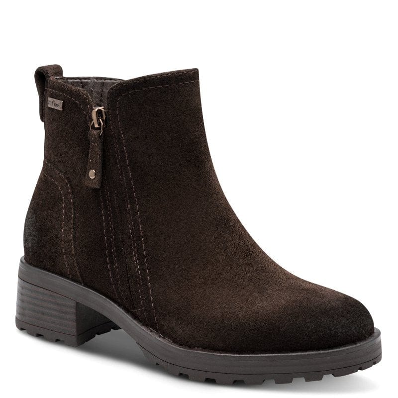 Jana Womens BROWN / 4UK Jana Womens Brown Wide Fit Side Zip Leather Ankle Boot 8-25711-47