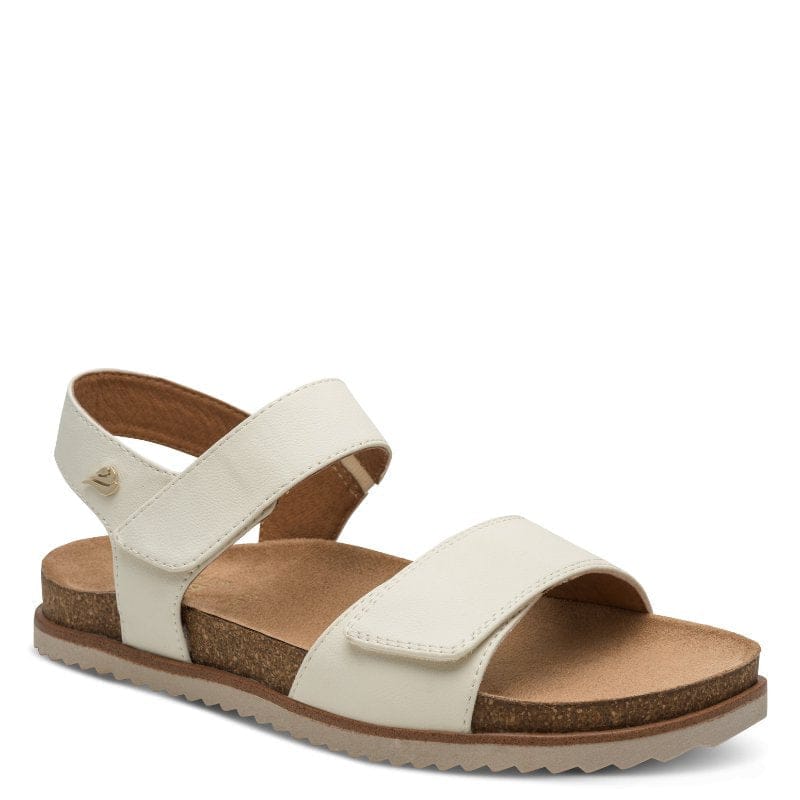 Jana Womens CREAM / 4UK Jana Womens Cream Two Velcro Strap Slip On Sandal 8-28560-46