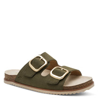 Jana Womens GREEN / 4UK Jana Womens Green Double Strap Slip On Sandal 8-27461-46