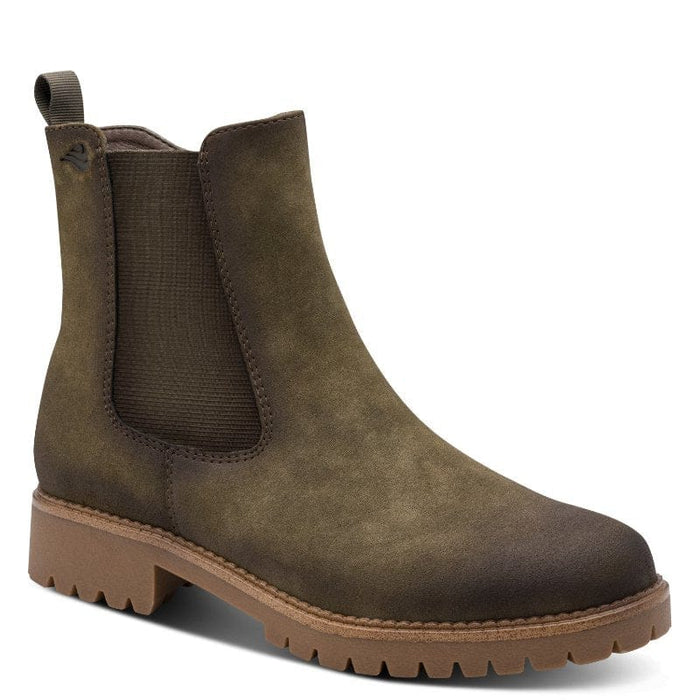 Jana Womens GREEN / 4UK Jana Womens Green Low Heel Wide Fit Ankle Boot 8-25475-47