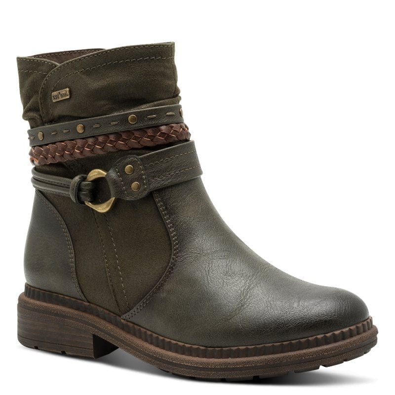 Jana Womens GREEN / 4UK Jana Womens Green Side Zip Ankle Boot 8-25464-43