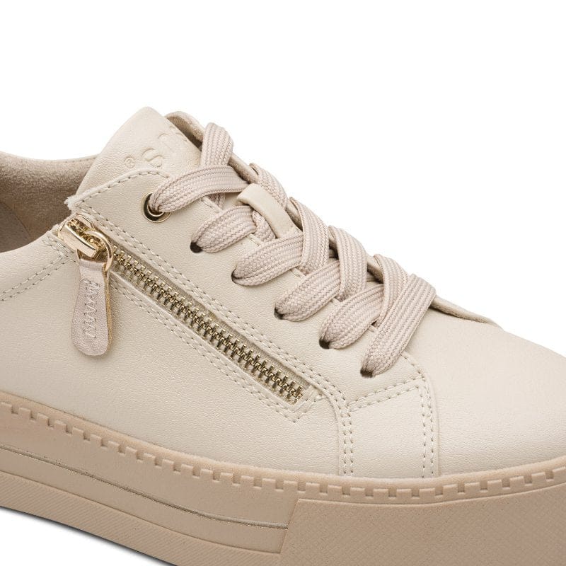Jana Womens Jana Womens Beige Side Zip Fashion Trainer 8-23767-43