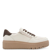 Jana Womens Jana Womens Beige Side Zip Wide Fit Fashion Trainer 8-23666-45