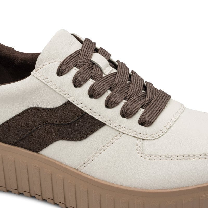 Jana Womens Jana Womens Beige Side Zip Wide Fit Fashion Trainer 8-23666-45