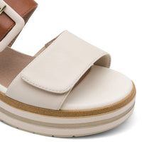 Jana Womens Jana Womens Beige Velcro Strap Slip On Wedge Sandal 8-28266-44