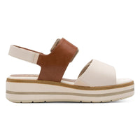 Jana Womens Jana Womens Beige Velcro Strap Slip On Wedge Sandal 8-28266-44