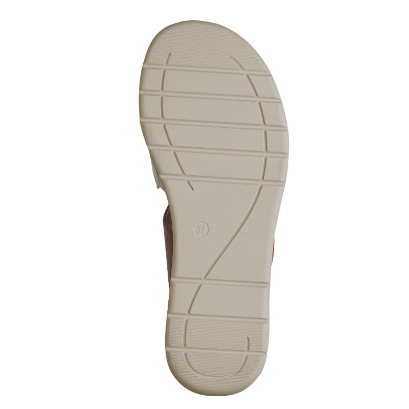 Jana Womens Jana Womens Beige Velcro Strap Slip On Wedge Sandal 8-28266-44