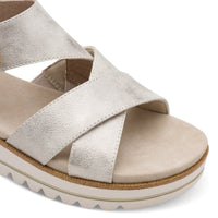 Jana Womens Jana Womens Beige Velcro Strap Slip On Wedge Sandal 8-28272-46
