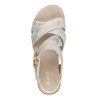 Jana Womens Jana Womens Beige Velcro Strap Slip On Wedge Sandal 8-28272-46