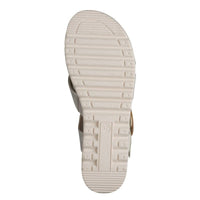 Jana Womens Jana Womens Beige Velcro Strap Slip On Wedge Sandal 8-28272-46
