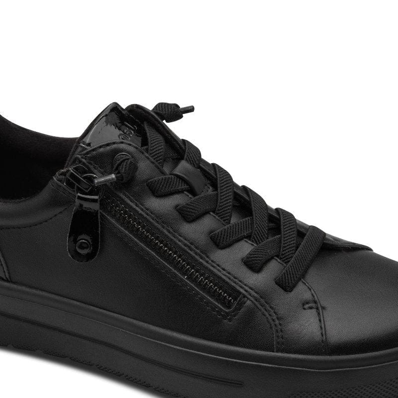 Jana Womens Jana Womens Black Lace Up Fashion Trainer 8-23770-46