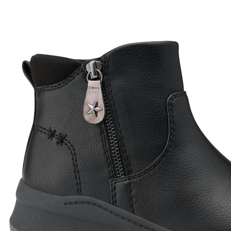 Jana Womens Jana Womens Black Side Zip Ankle Boot 8-25472-45