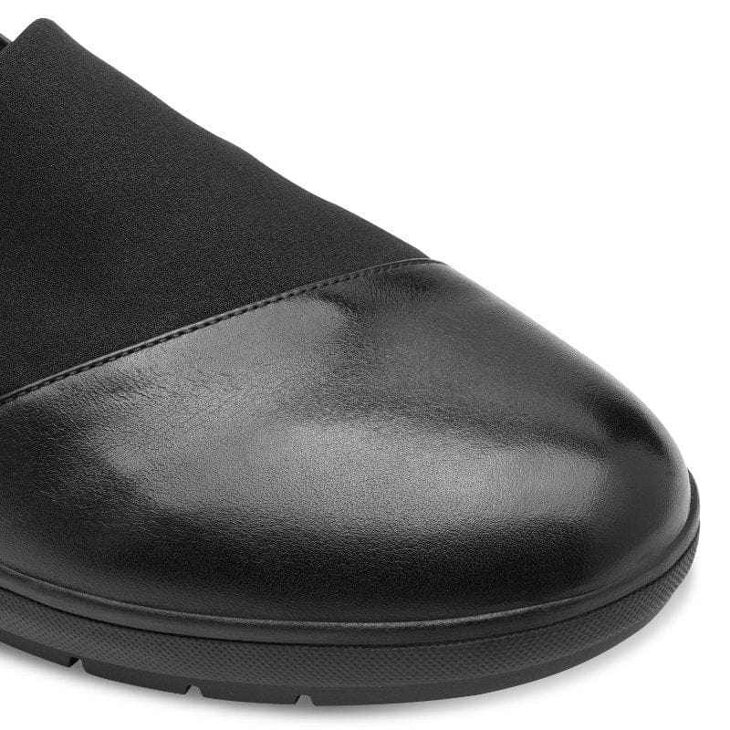 Jana Womens Jana Womens Black Slip-On Leather Shoe 8-24700-45