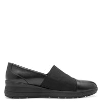 Jana Womens Jana Womens Black Slip-On Leather Shoe 8-24700-45