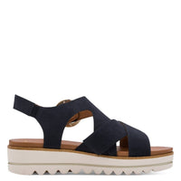Jana Womens Jana Womens Black Velcro Strap Slip On Wedge Sandal 8-28272-46