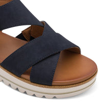 Jana Womens Jana Womens Black Velcro Strap Slip On Wedge Sandal 8-28272-46