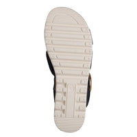 Jana Womens Jana Womens Black Velcro Strap Slip On Wedge Sandal 8-28272-46