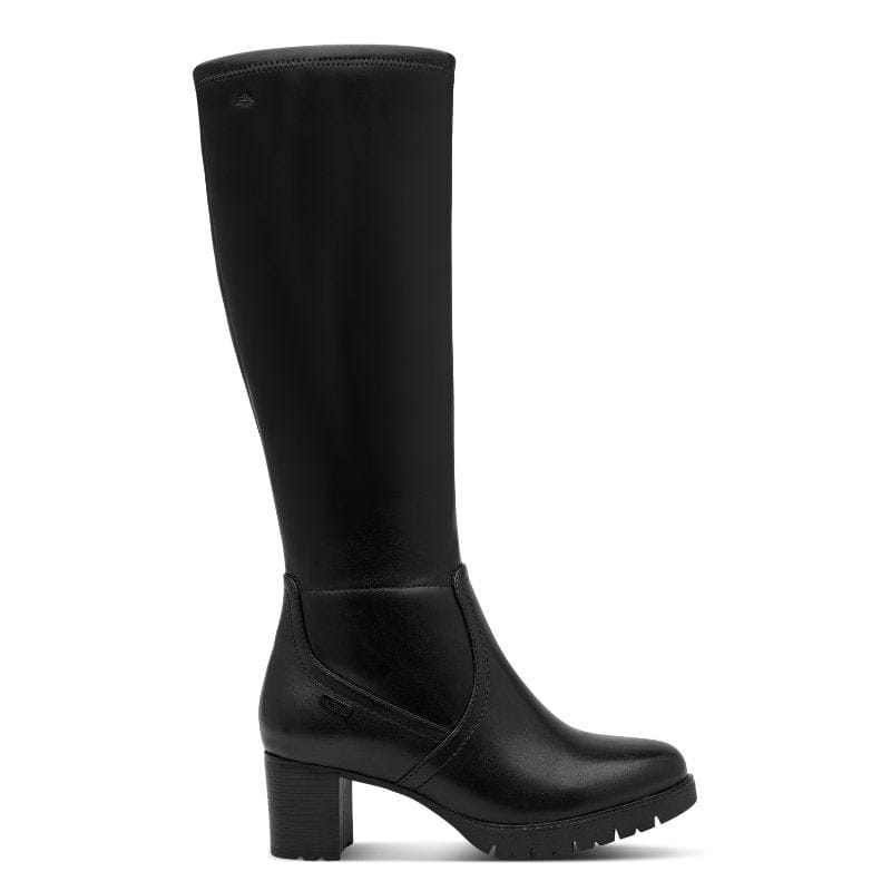 Jana Womens Jana Womens Black Wide Fit Block Heel Knee Boot 8-26571-47