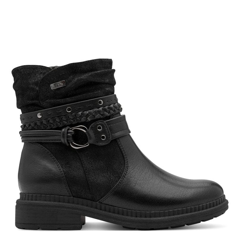 Jana Womens Jana Womens Black Wide Fit Side Zip Low Heel Ankle Boot 8-25464-43