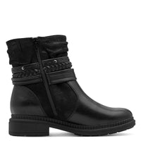 Jana Womens Jana Womens Black Wide Fit Side Zip Low Heel Ankle Boot 8-25464-43