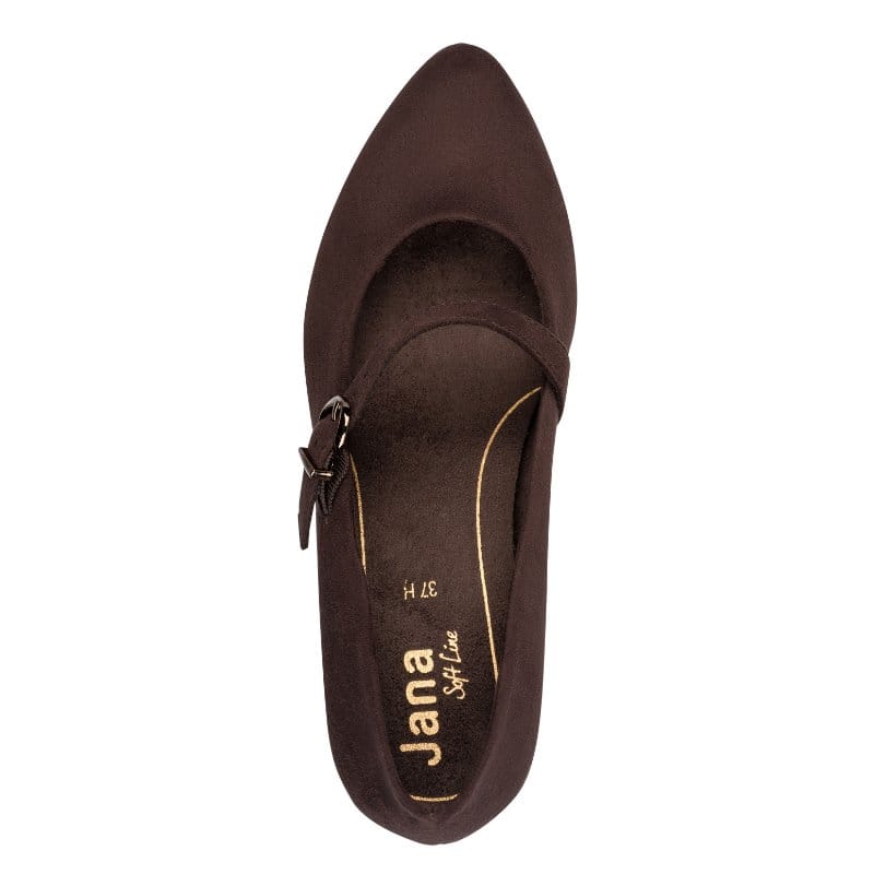 Jana Womens Jana Womens Brown Block Heel Wide Fit Shoes 8-24461-47