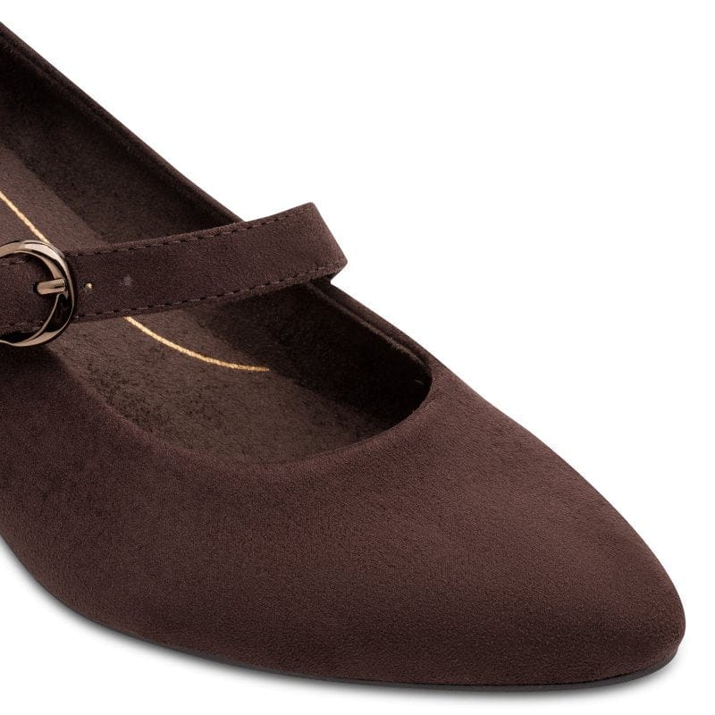 Jana Womens Jana Womens Brown Block Heel Wide Fit Shoes 8-24461-47