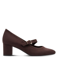 Jana Womens Jana Womens Brown Block Heel Wide Fit Shoes 8-24461-47