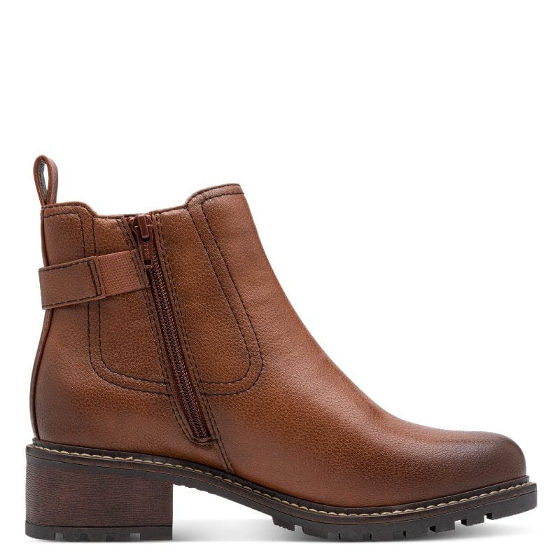 Jana Womens Jana Womens Brown Side Zip Ankle Boot 8-25486-45