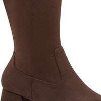 Jana Womens Jana Womens Brown Wide Fit Block Heel Knee Boot 8-25569-47