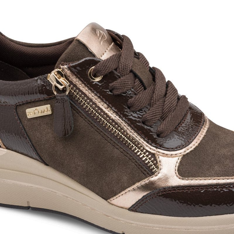 Jana Womens Jana Womens Brown Wide Fit Side Zip Fashion Trainer 8-23789-47