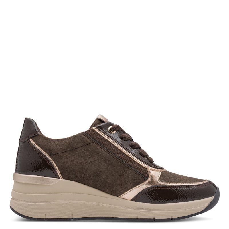 Jana Womens Jana Womens Brown Wide Fit Side Zip Fashion Trainer 8-23789-47