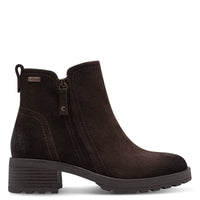 Jana Womens Jana Womens Brown Wide Fit Side Zip Leather Ankle Boot 8-25711-47