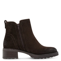 Jana Womens Jana Womens Brown Wide Fit Side Zip Leather Ankle Boot 8-25711-47