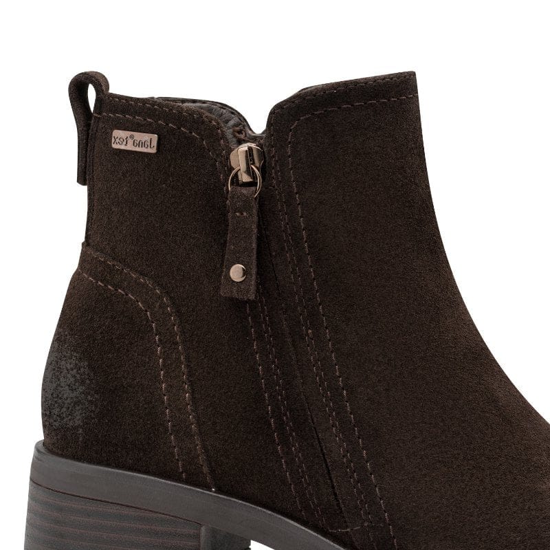 Jana Womens Jana Womens Brown Wide Fit Side Zip Leather Ankle Boot 8-25711-47