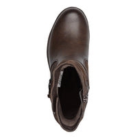 Jana Womens Jana Womens Brown Wide Fit Side Zip Low Heel Ankle Boot 8-25464-43