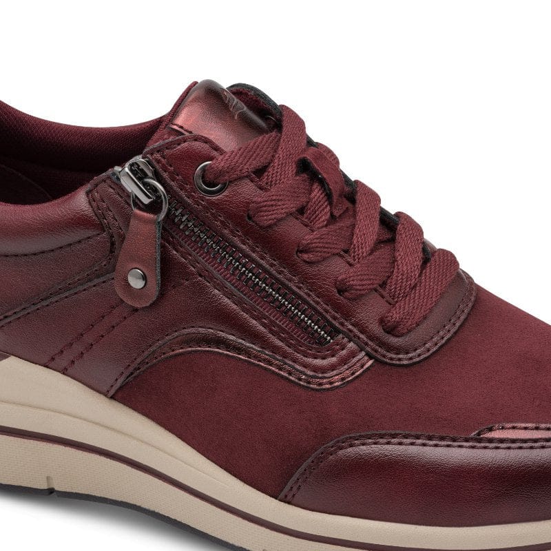 Jana Womens Jana Womens Burgundy Wide Fit Side Zip Fashion Trainer 8-23790-47
