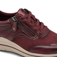 Jana Womens Jana Womens Burgundy Wide Fit Side Zip Fashion Trainer 8-23790-47