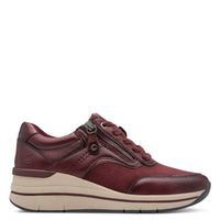 Jana Womens Jana Womens Burgundy Wide Fit Side Zip Fashion Trainer 8-23790-47