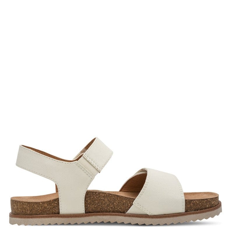 Jana Womens Jana Womens Cream Two Velcro Strap Slip On Sandal 8-28560-46